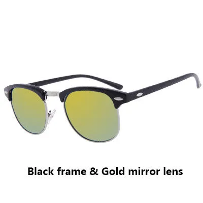 Classic Half Metal Sunglasses Men Women Brand Designer Glasses Mirror Sun Glasses Fashion Gafas Oculos De Sol UV400