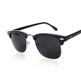 Classic Half Metal Sunglasses Men Women Brand Designer Glasses Mirror Sun Glasses Fashion Gafas Oculos De Sol UV400