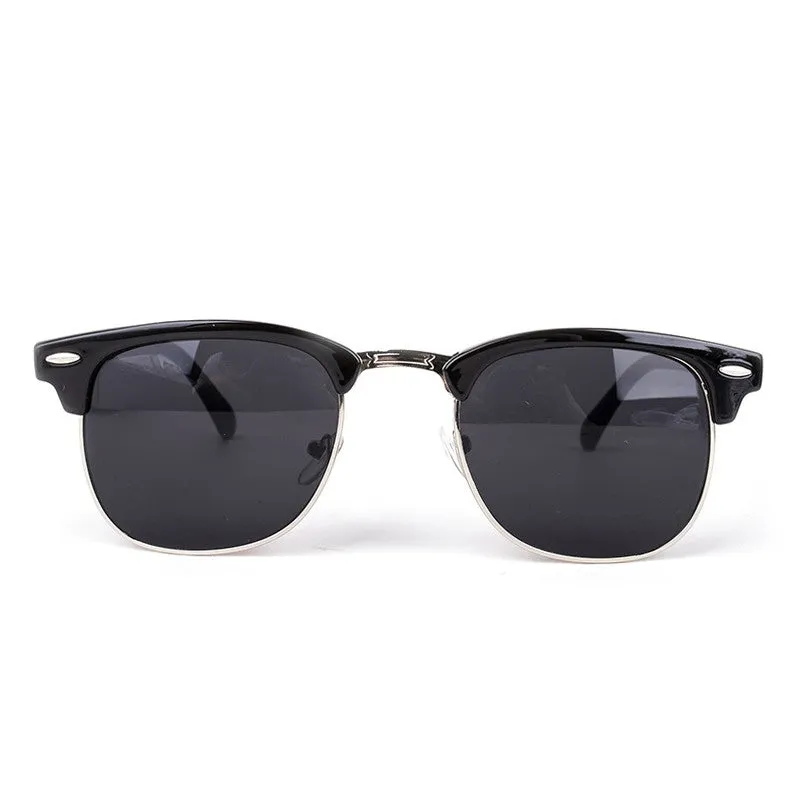 Classic Half Metal Sunglasses Men Women Brand Designer Glasses Mirror Sun Glasses Fashion Gafas Oculos De Sol UV400