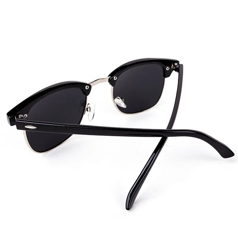 Classic Half Metal Sunglasses Men Women Brand Designer Glasses Mirror Sun Glasses Fashion Gafas Oculos De Sol UV400