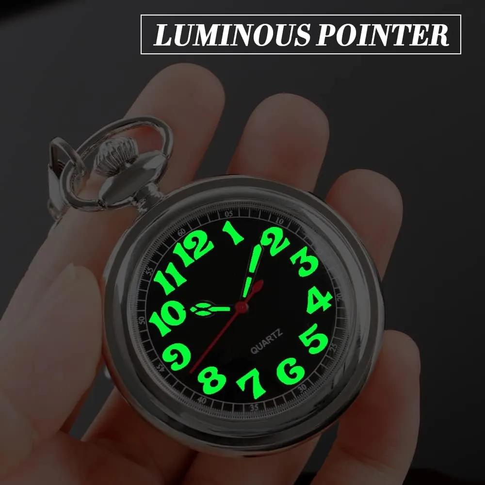 Classic Uncovered Men's Pocket Watch, Pocket Watches with Chain for Men