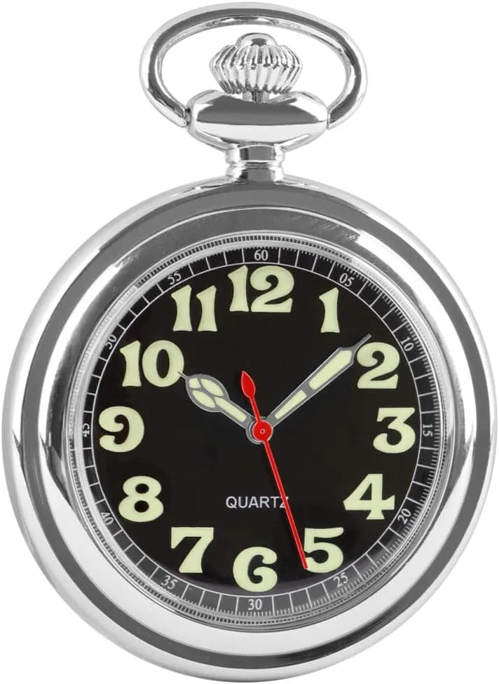 Classic Uncovered Men's Pocket Watch, Pocket Watches with Chain for Men