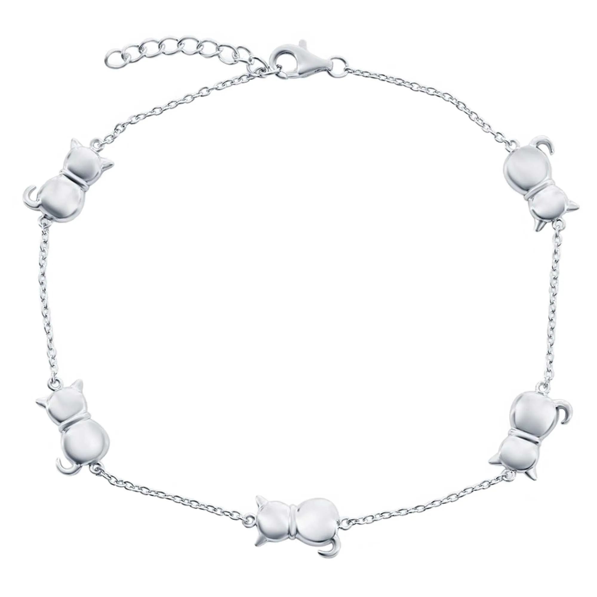 Classic Women's Anklet - Sterling Silver Cats by the Yard Lobster Clasp | R-9272