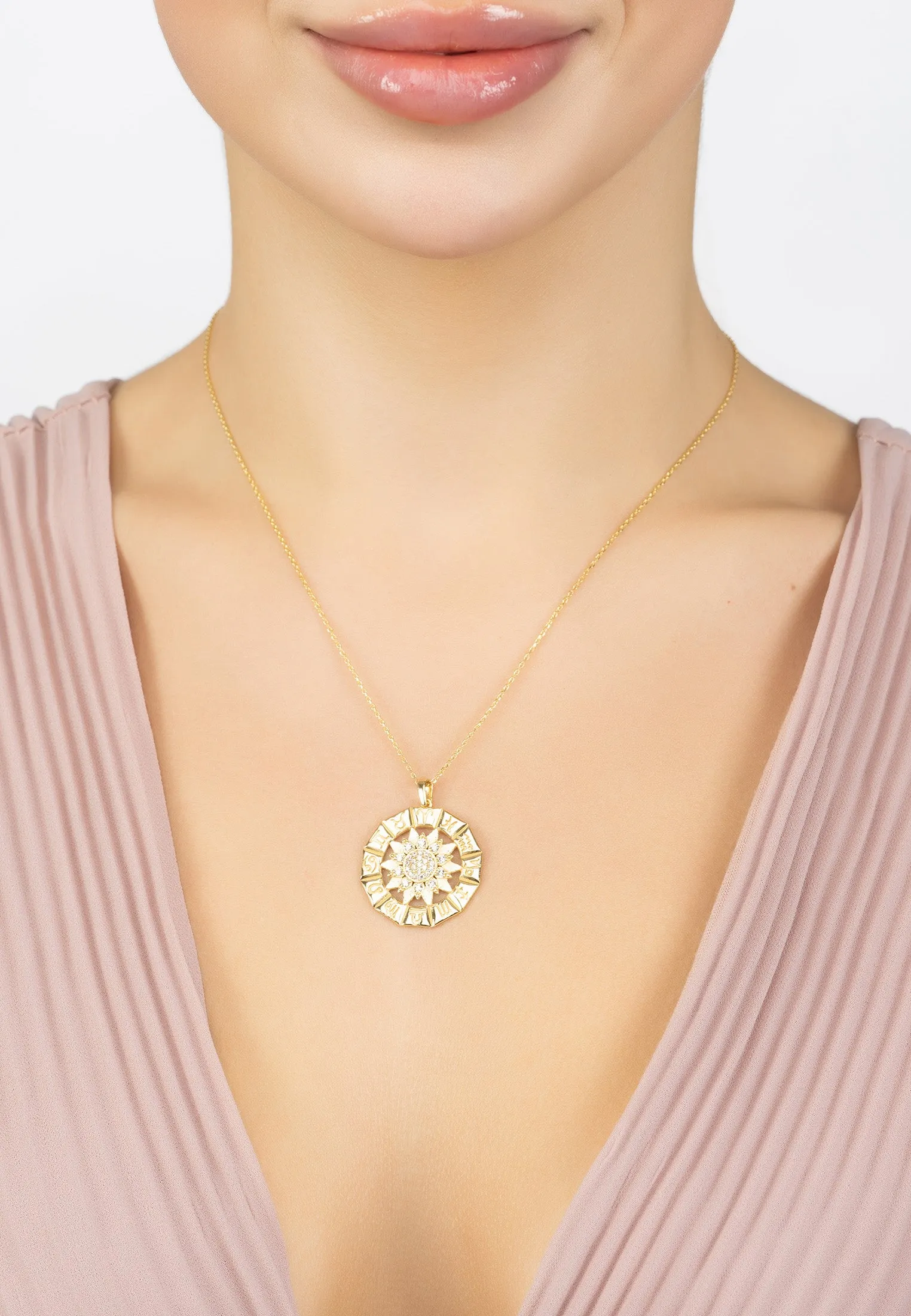 Constellation Zodiac Pendant Necklace Silver