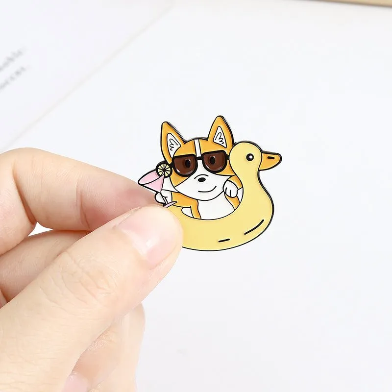 Corgi Pin Collection Kawaii Women Gifts Brooches Lapels Enamel Pins