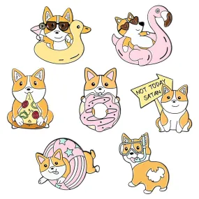 Corgi Pin Collection Kawaii Women Gifts Brooches Lapels Enamel Pins