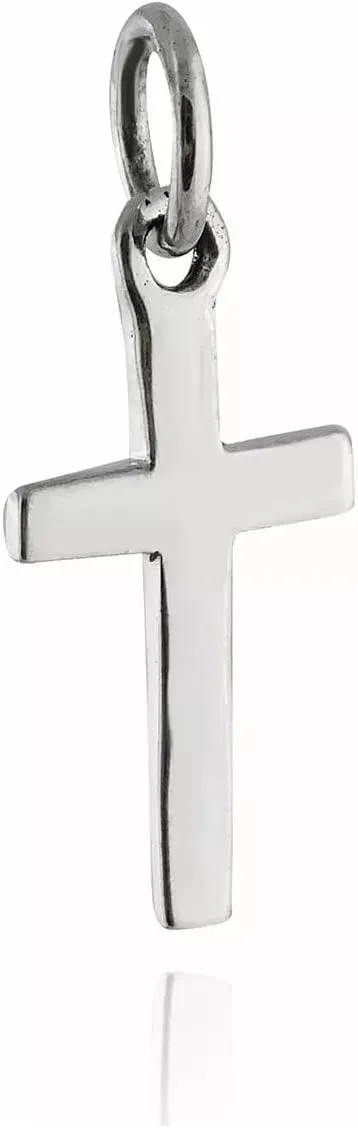 Cross Charm 925 Sterling Silver Christian Simple Small Tiny Plain Pendant Decoration Accessories Pendant Charm For Making Bracelets Necklace Earrings Jewelry DIY