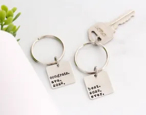 dad   grad keychain {pewter}