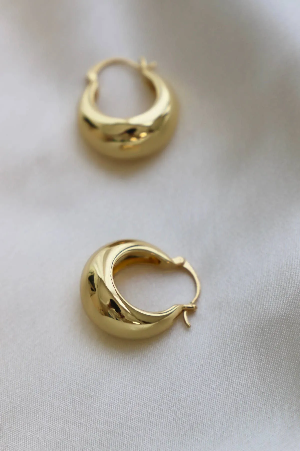 E1597G Gold Earrings-Coco Chunky Hoops-Gold
