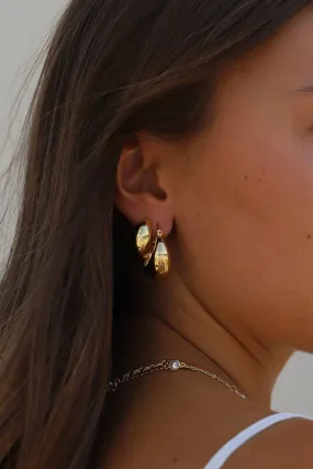E1597G Gold Earrings-Coco Chunky Hoops-Gold