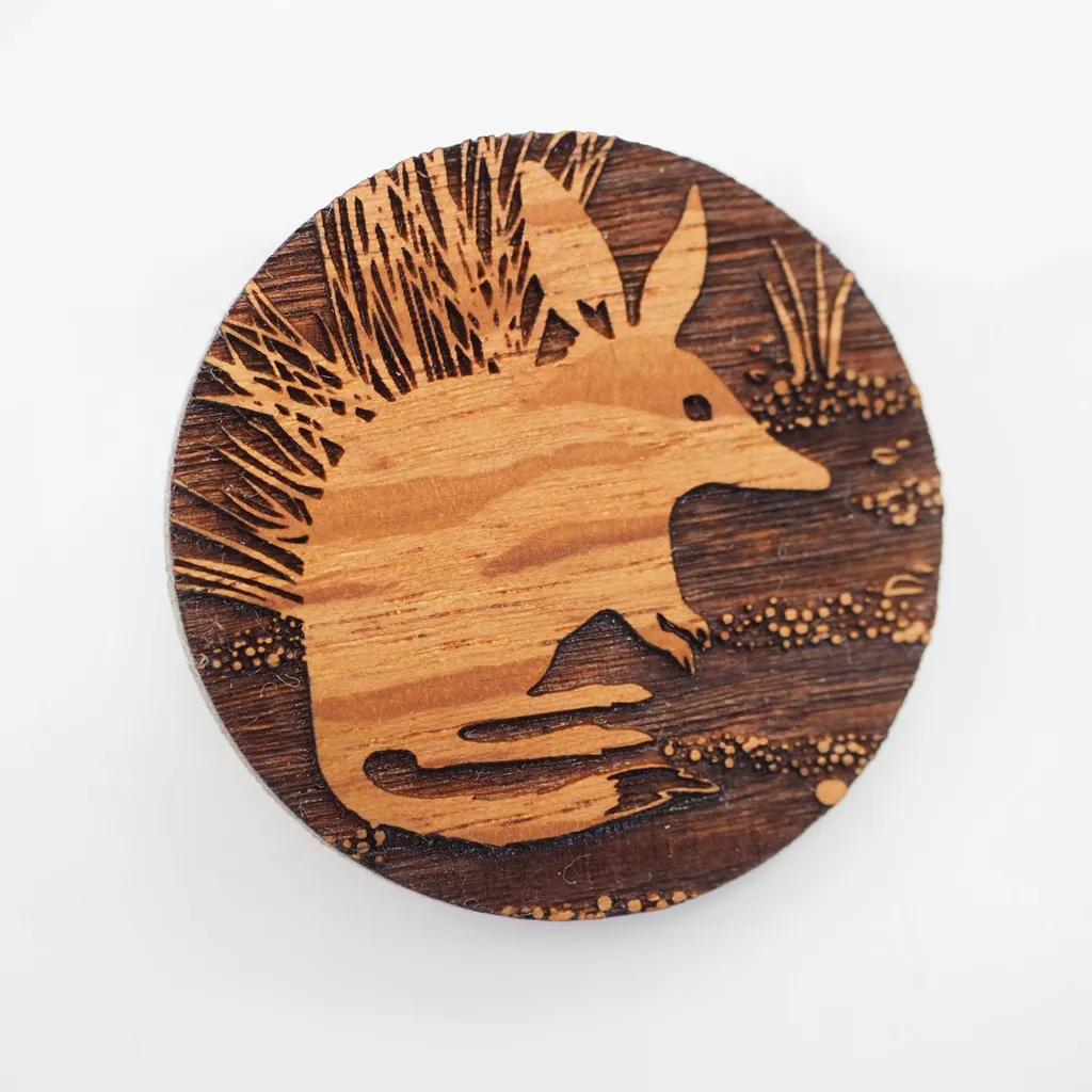 Engraved Sheoak Brooch