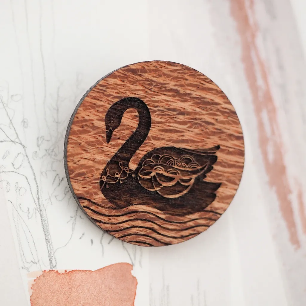 Engraved Sheoak Brooch
