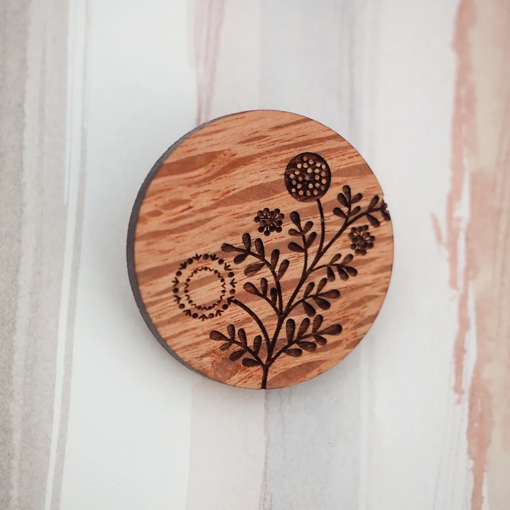 Engraved Sheoak Brooch