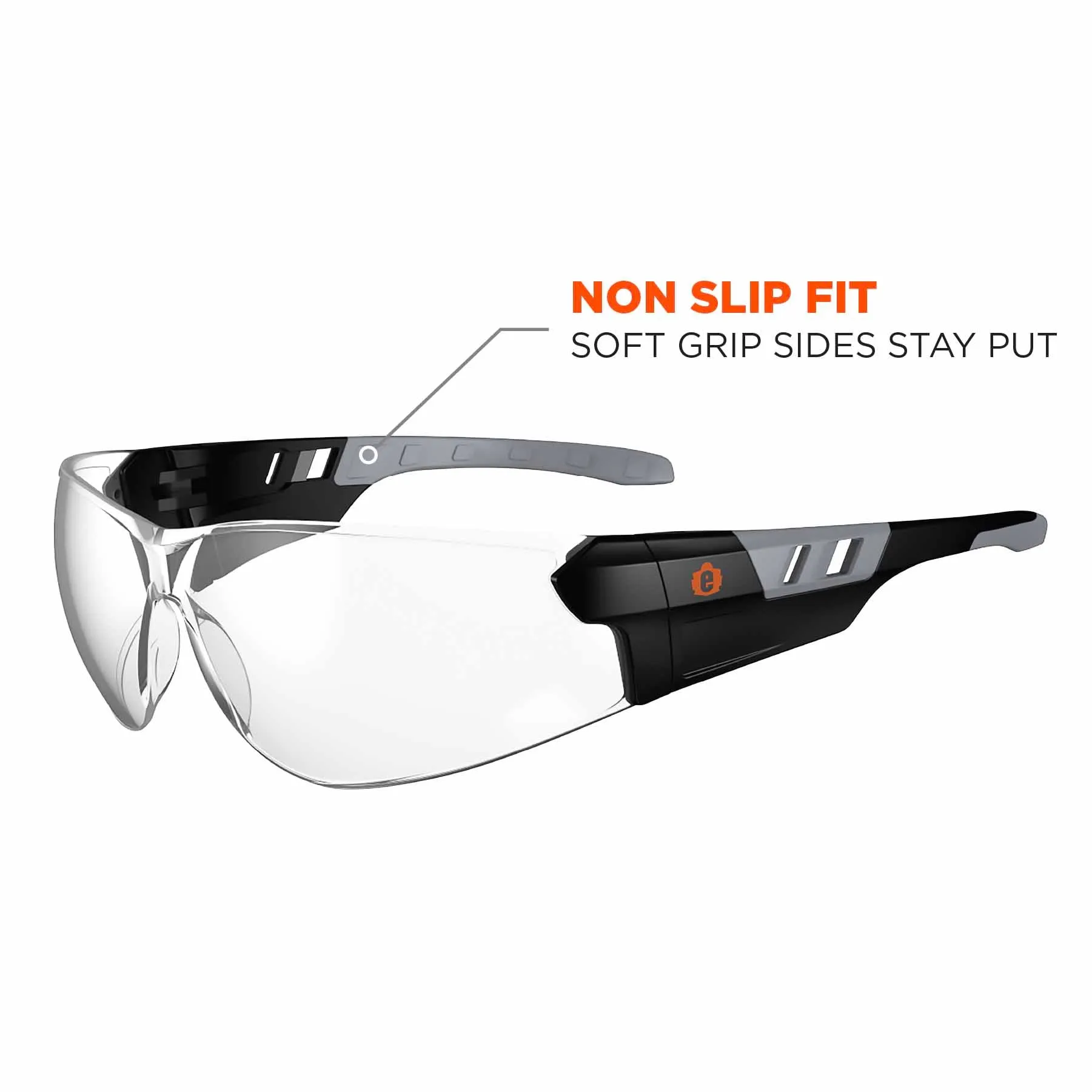 Ergodyne 59100 SAGA Clear Lens Matte Black Frameless Safety Glasses