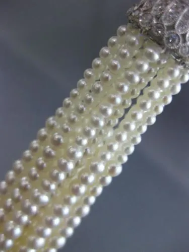 ESTATE EXTRA LARGE 1.27CT DIAMOND & AAA PEARL 18KT WHITE GOLD 3D TASSLE NECKLACE