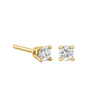 Everyday Diamonds Round Brilliant Solitaire Stud Earrings | 9K Yellow Gold