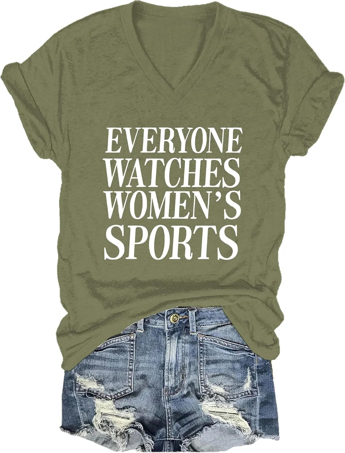Everyone Watches Womens Sports V Neck T-Shirt, Everyone Watches Womens Sports Shirt for Women Men