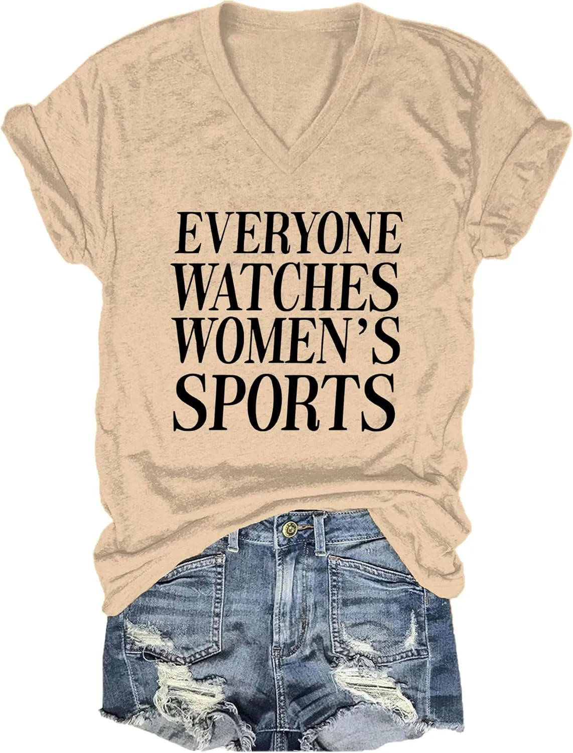 Everyone Watches Womens Sports V Neck T-Shirt, Everyone Watches Womens Sports Shirt for Women Men