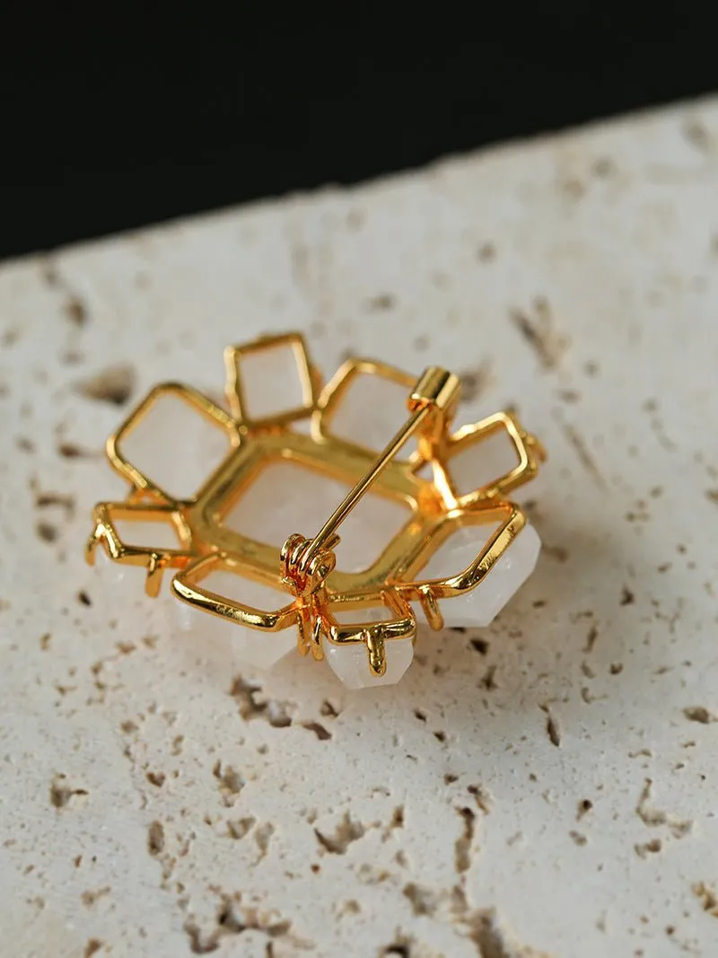 Fashion Rock Sugar White Crystal Brooch