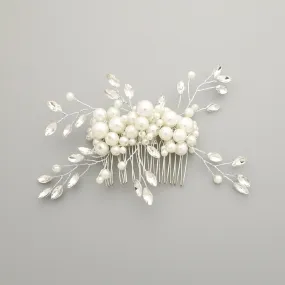 faux pearl acrylic ball glass stone decorated hair clip brooch dress hair comb