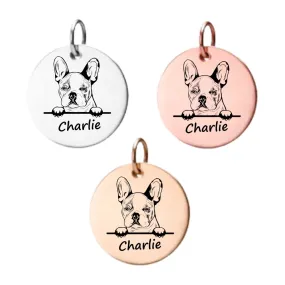 French Bulldog Gifts, Personalized French Bulldog Charm, Custom Engraved Dog Charm, DIY Jewelry Making, Memorial Keepsake for Dog Mom, Dog Lover Gift