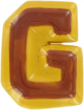 G Orange Initial Pin Brooch Alphabet Letter Ceramic Varsity 1" Fashion Brooch for Women Trendy Accessories for Women Stylish Additions Chic Details