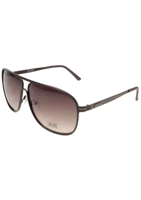 Gents Metal Frame Sunglasses Retro Aviator Style- Brown Gradient