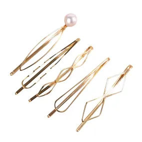 Gift Girl Barrette Hairpin Pearl Cute 5PC Accessories Hair Clip Bead Women Accessory Fabric Headband Stretchy Forehead Band