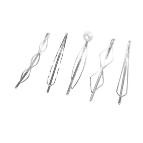 Gift Girl Barrette Hairpin Pearl Cute 5PC Accessories Hair Clip Bead Women Accessory Fabric Headband Stretchy Forehead Band