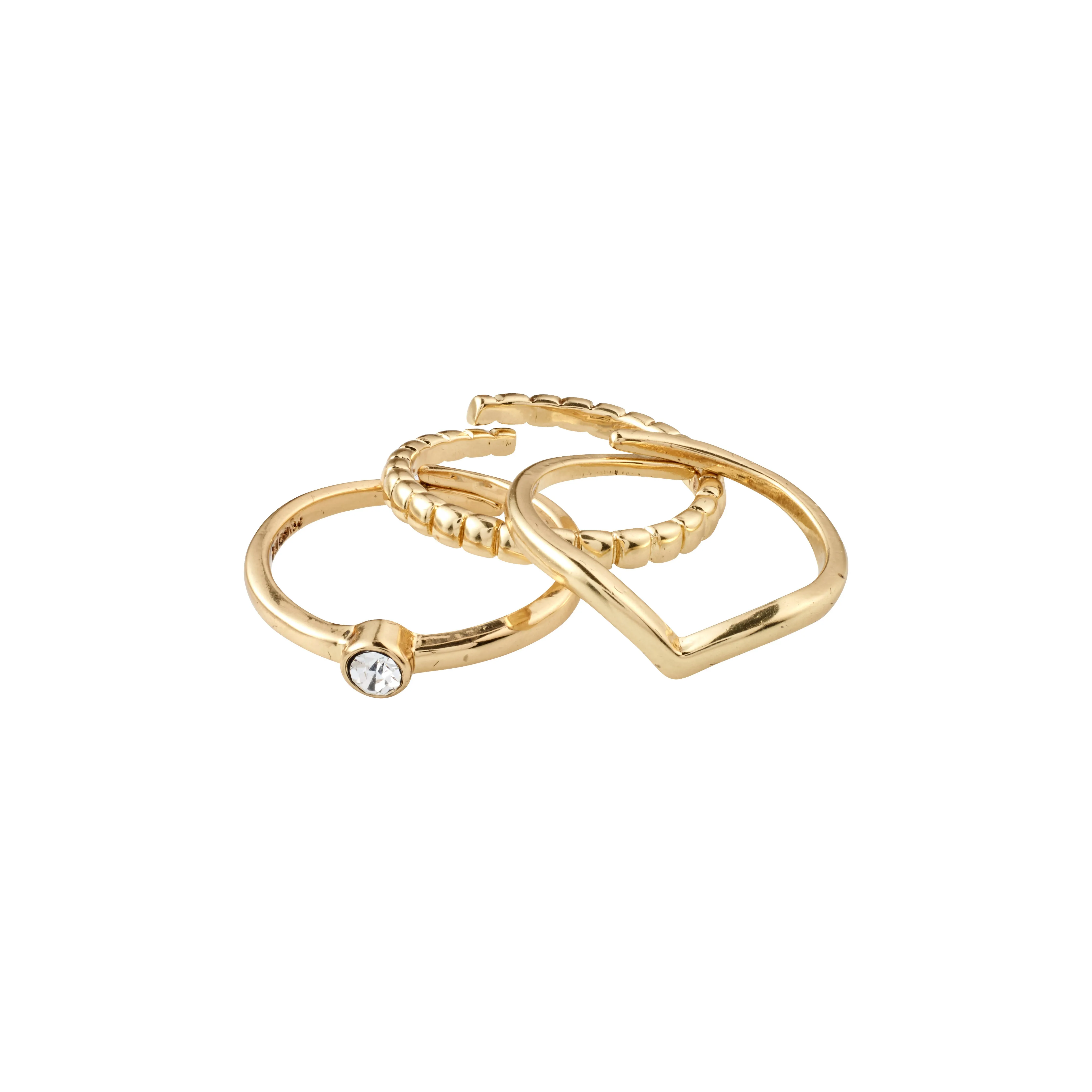 GIFT SET, 3-in-1 set, stack rings, gold-plated