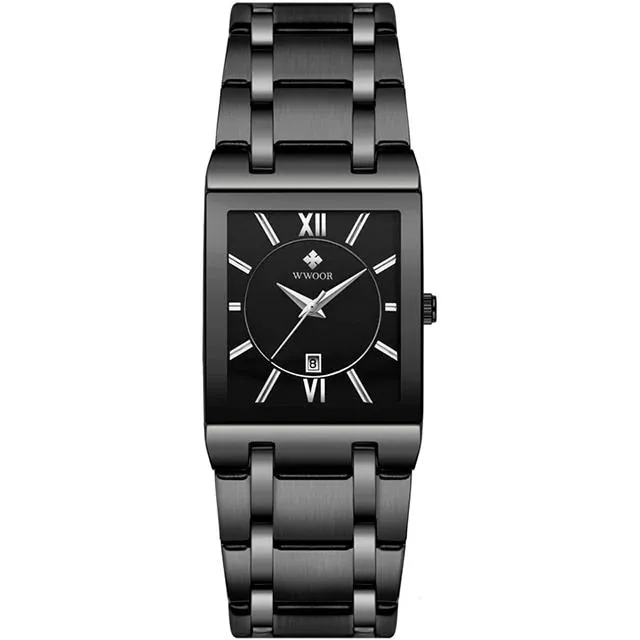 Gold Black Square Quartz Men Watch