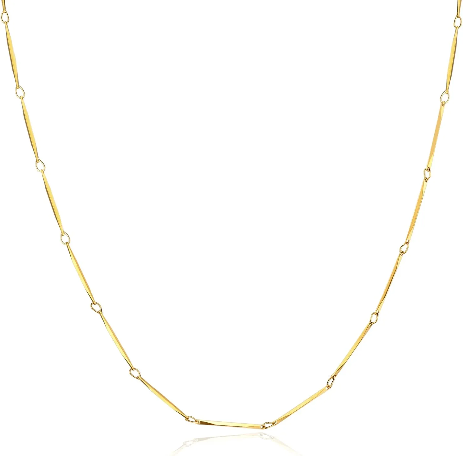 Gold Dainty Choker Necklace for Women 14K Gold Plated Thin Wave Coin Chain Gold Necklace Simple Layered Gold Necklace Minimalist Link Chain Trendy Jewery for Women