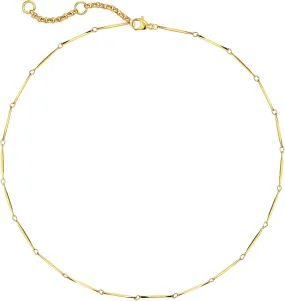 Gold Dainty Choker Necklace for Women 14K Gold Plated Thin Wave Coin Chain Gold Necklace Simple Layered Gold Necklace Minimalist Link Chain Trendy Jewery for Women