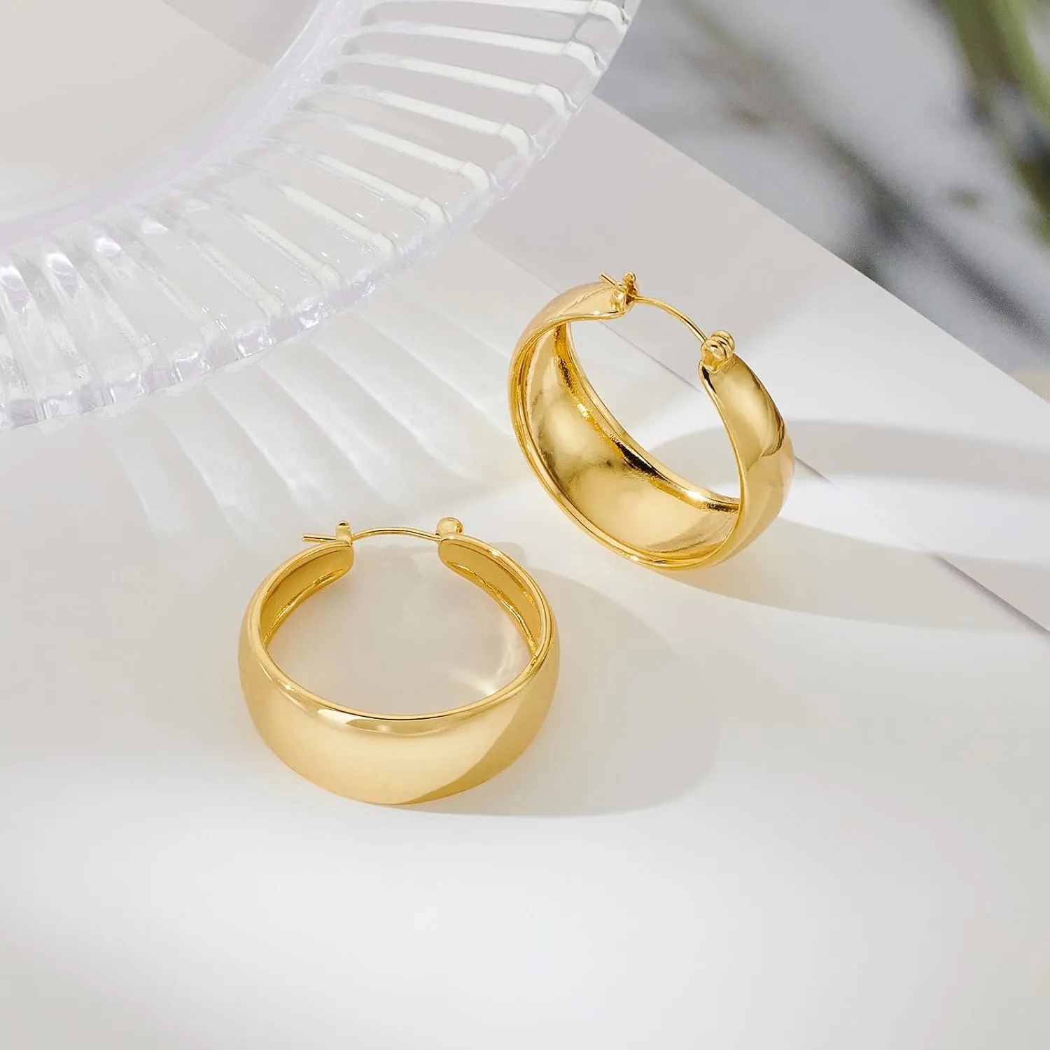 Gold Huggie Hoop Earrings for Women Everyday Fashion Jewelry