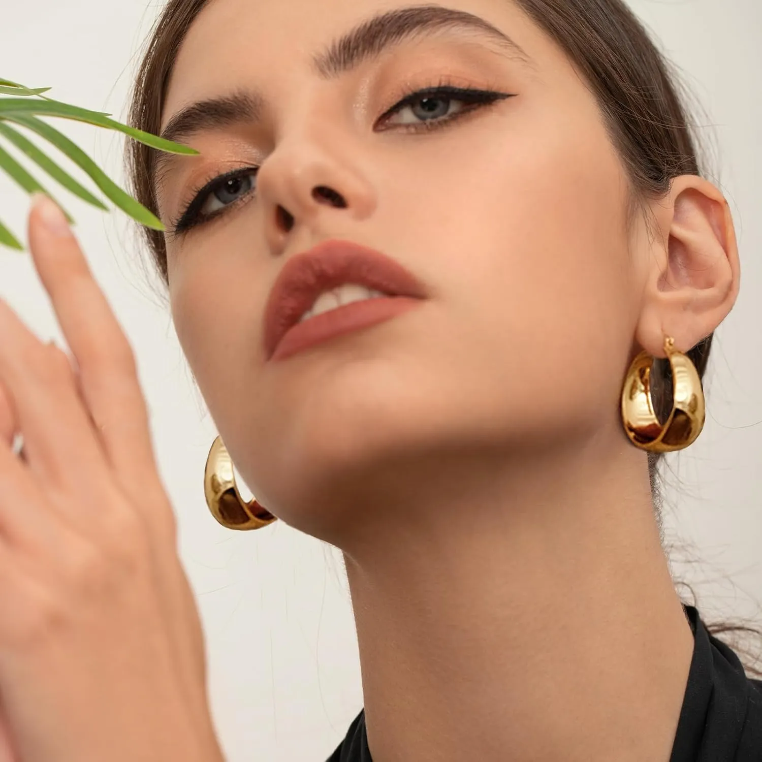 Gold Huggie Hoop Earrings for Women Everyday Fashion Jewelry