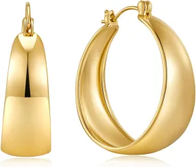 Gold Huggie Hoop Earrings for Women Everyday Fashion Jewelry