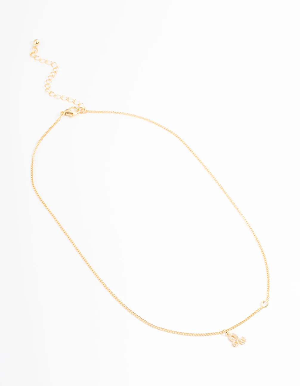 Gold Plated Leo Necklace with Cubic Zirconia Pendant