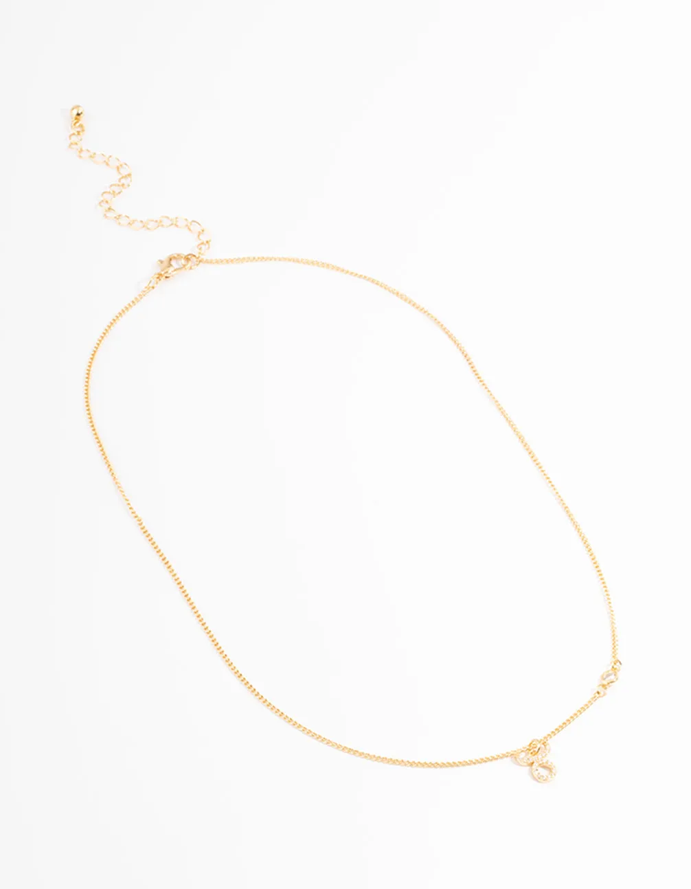 Gold Plated Taurus Necklace with Cubic Zirconia Pendant