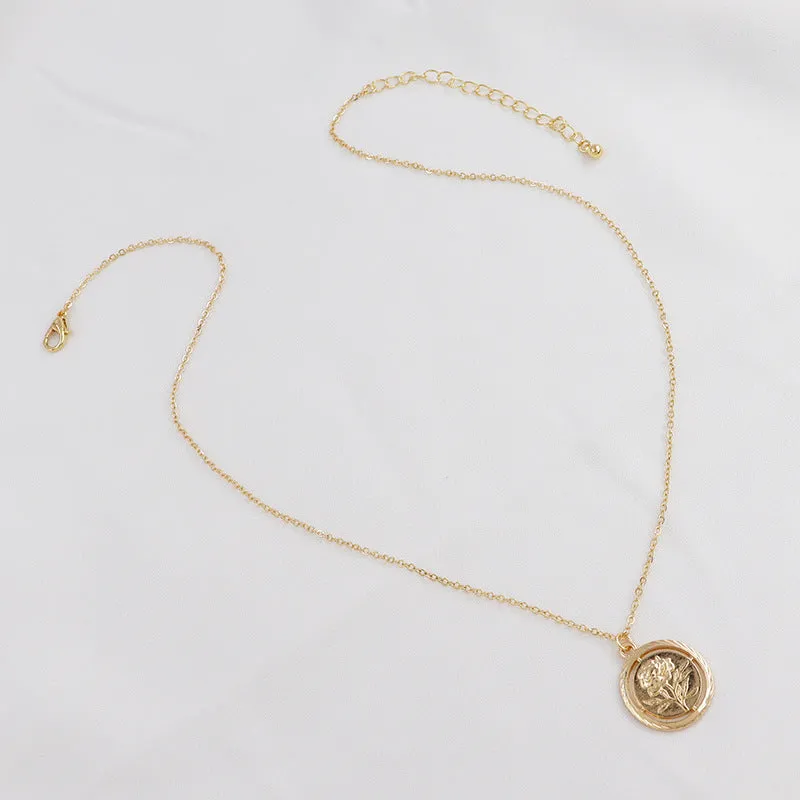 Golden Rose Relief Necklace - Vienna Verve Collection