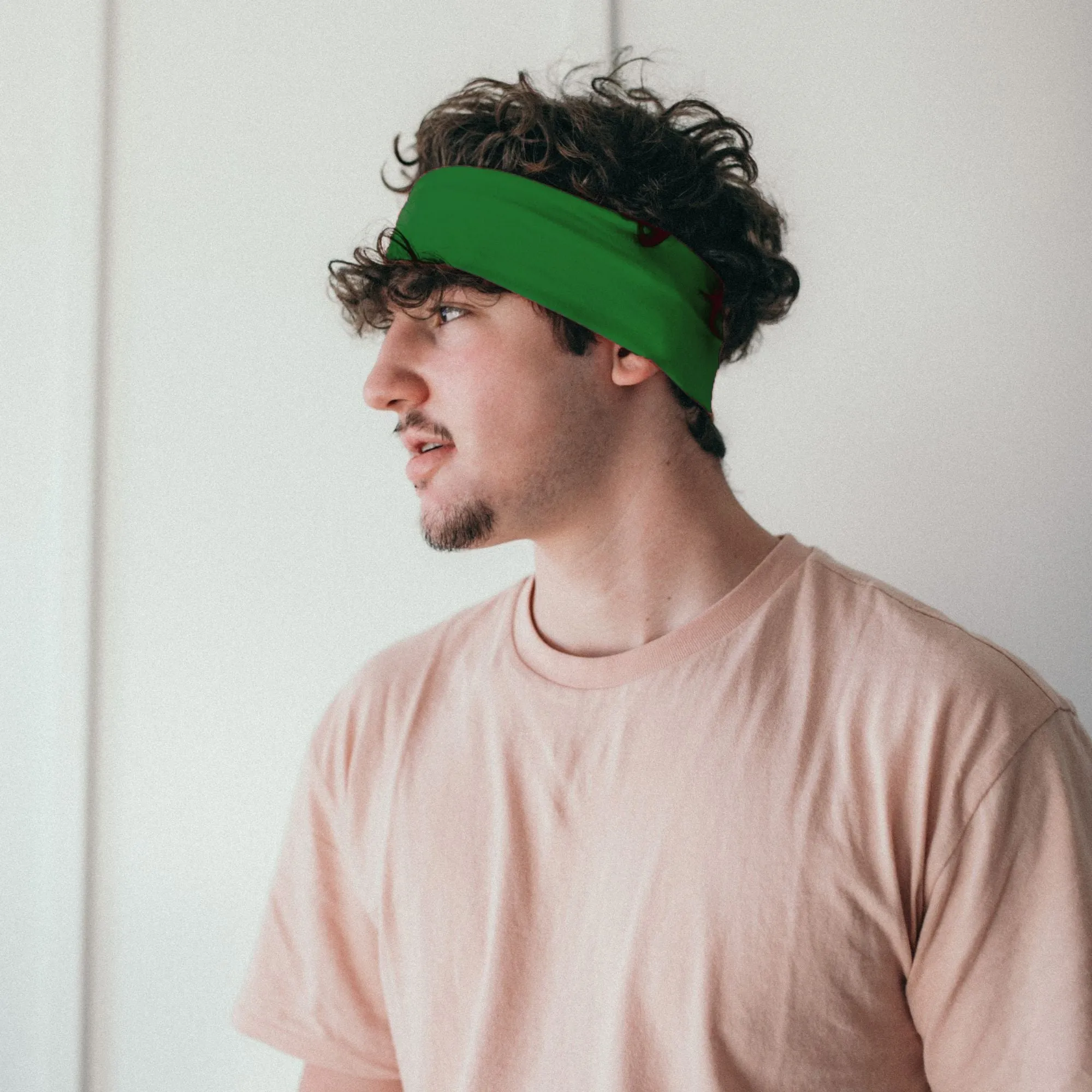 Green Wide Headbands - 12 Pack