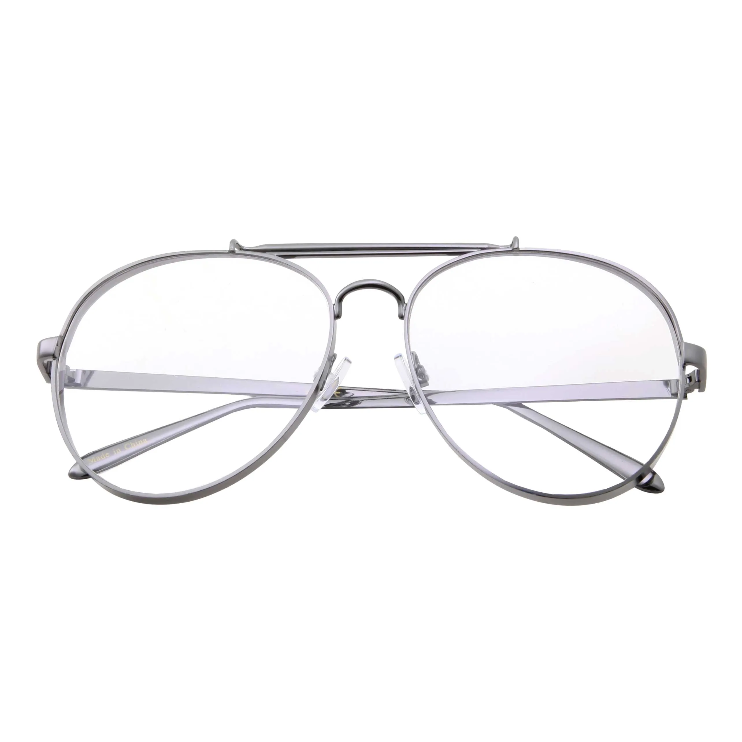grinderPUNCH New Non-Prescription Premium Aviator Clear Lens Napoleon Dynamite Glasses,  Dwight Schrute Glasses, Weird Al Costume Glasses