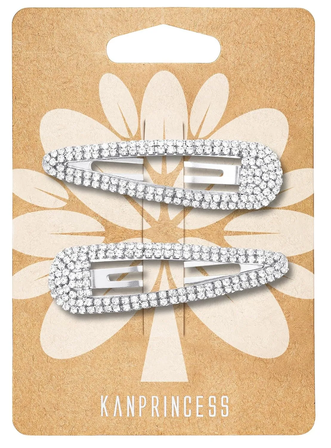 Hair Clip, 2Pcs 2.4Inch Rhinestone, Silver, Hair Barrettes for Women Girls Bridal, Wedding, Party, Prom