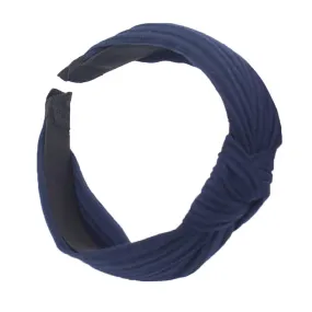 Headbands for Women Girls Bow Knotted Turban Headbands Hair Hoops Headpiece For Daily (Navy, One Size)