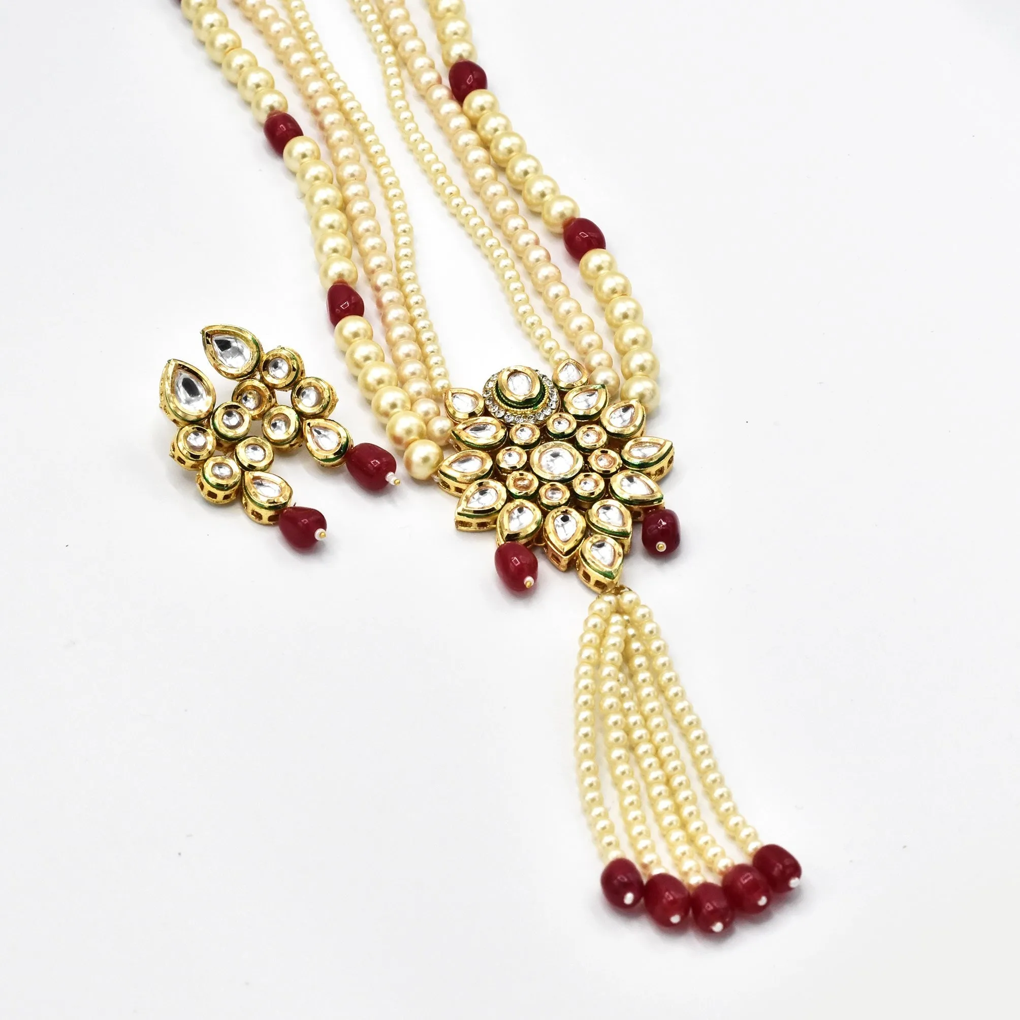 Hema Kundan Pearl Necklace Set