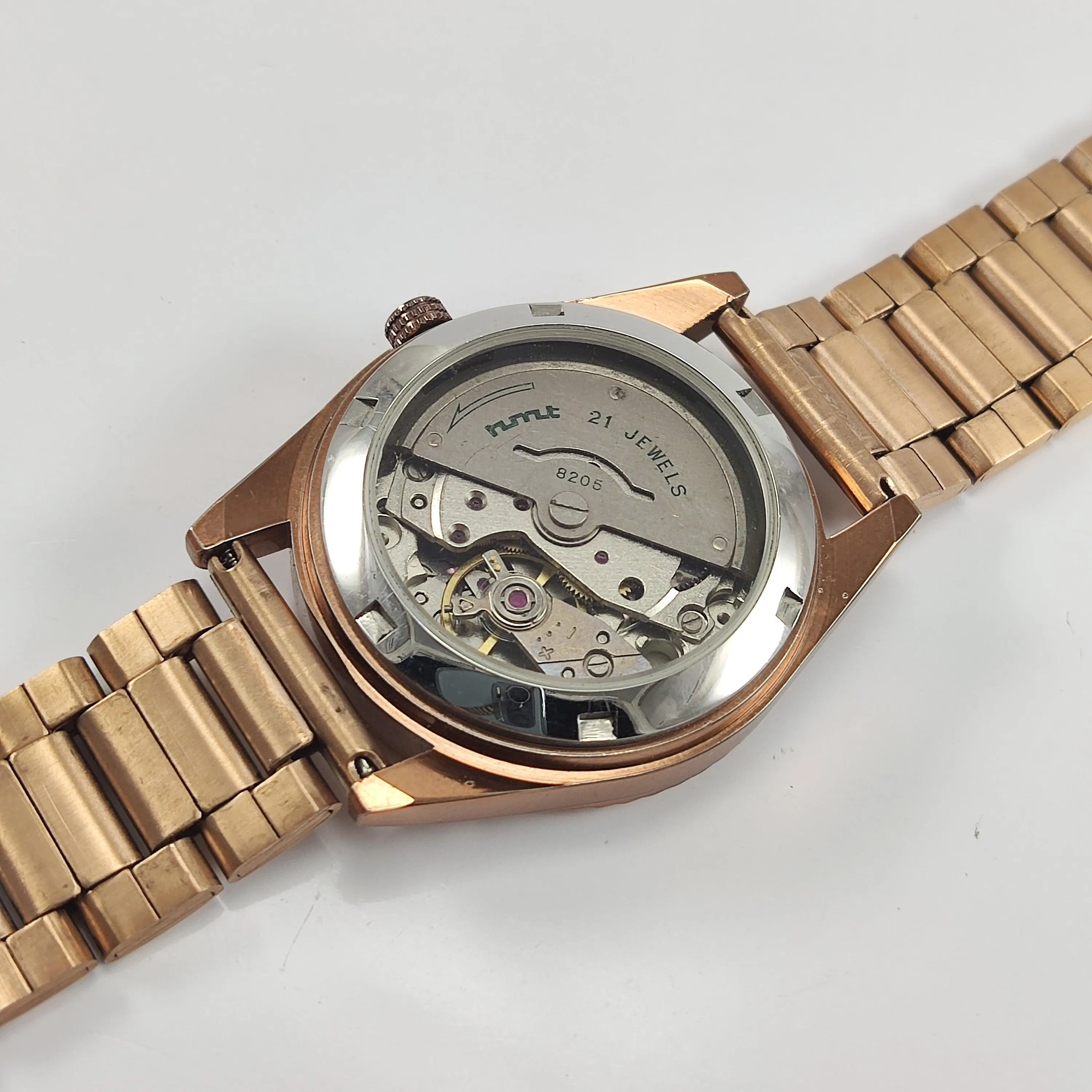 HMT Suraj Para Shock 21 Jewels Pista Green Dial Day Date Function Mechanical Automatic Men's Wrist Watch