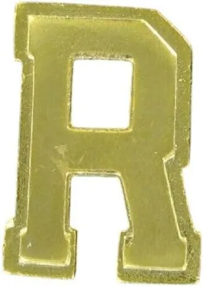 Initial Pin Brooch "R" Gold Tone Varsity 1" Fashion Brooch for Women Trendy Accessories for Women Stylish Additions
