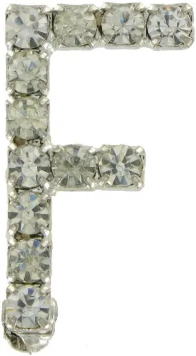 Initial "F" Pin Brooch Rhinestones Silver Tone 1" Fashion Brooch for Women Trendy Accessories for Women Stylish Additions