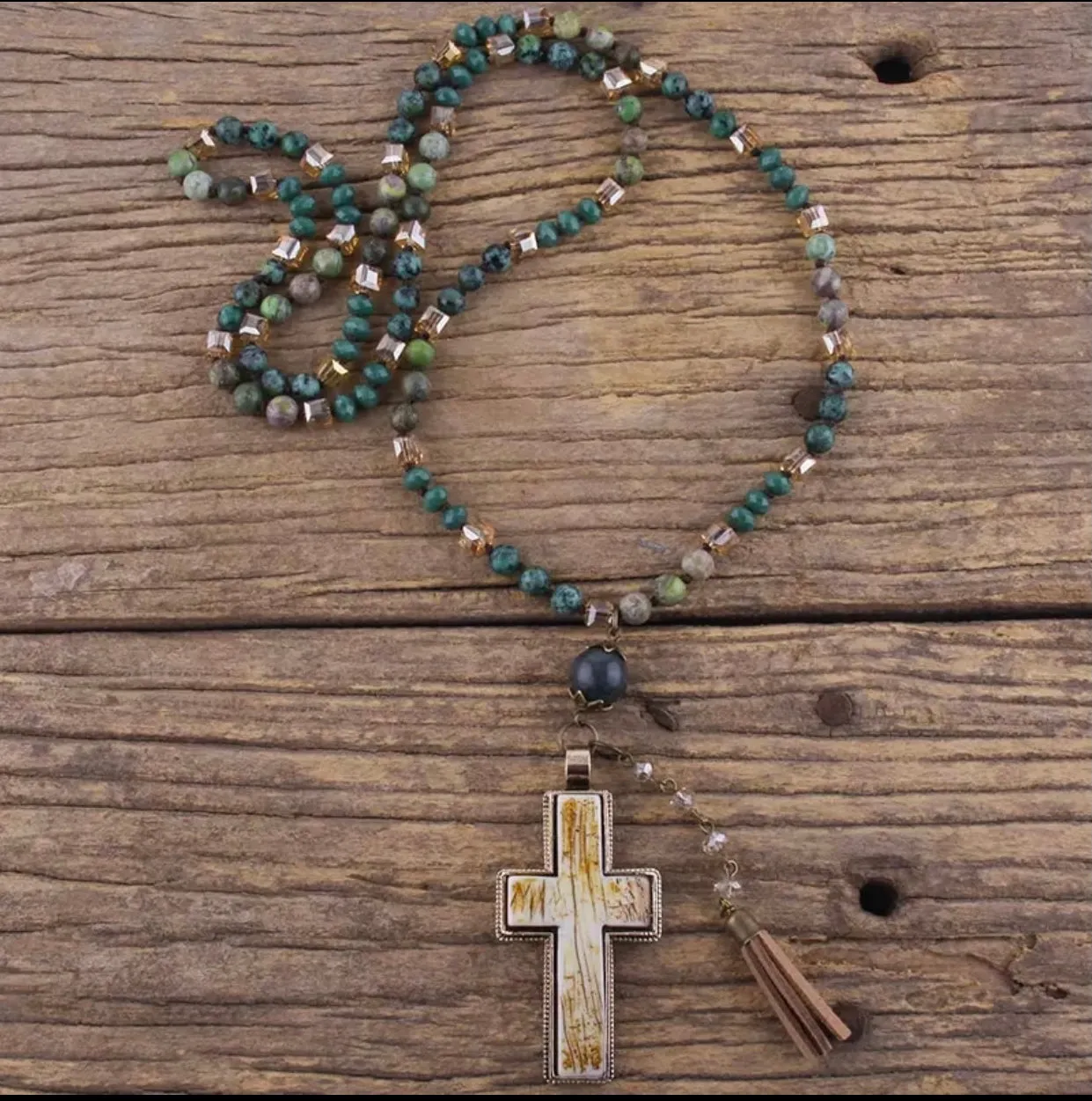 Jewellery - Necklace - Semi Precious Stone Cross