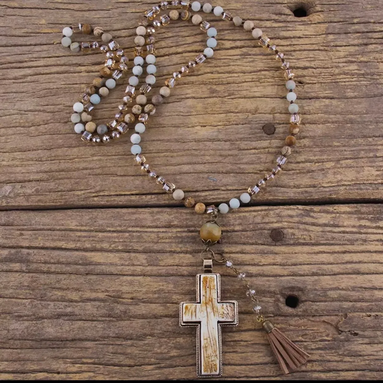 Jewellery - Necklace - Semi Precious Stone Cross