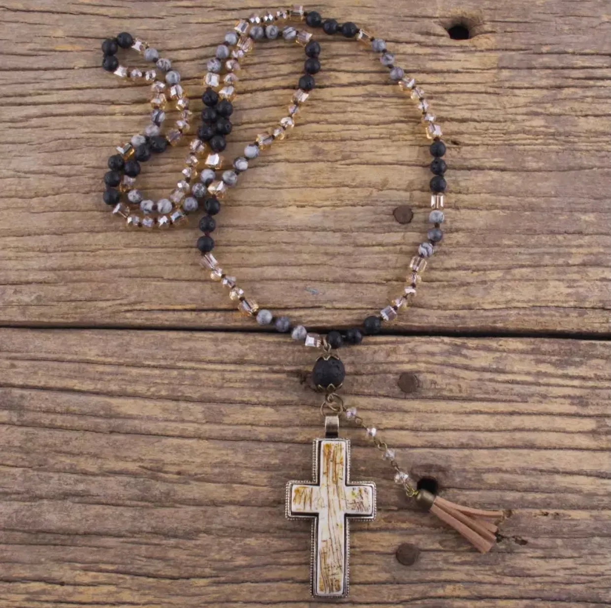 Jewellery - Necklace - Semi Precious Stone Cross